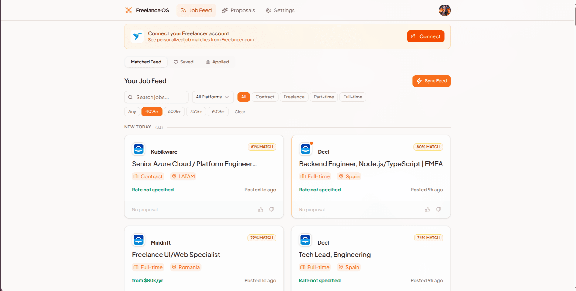 Freelance OS dashboard showcase